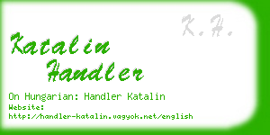 katalin handler business card